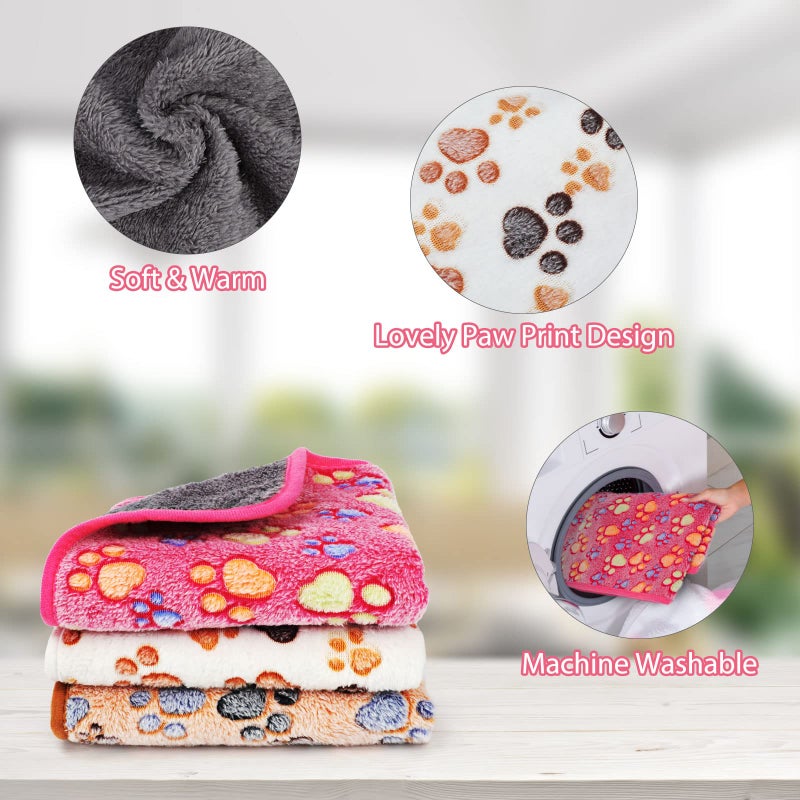 YUEPET Waterproof Guinea Pig Blankets Washable 3 Pack Small Animal Fleece Cage Liners Pet Soft Sleep Mat Pad Cover Warm Flannel Throw for Hamster Guinea Pig Rabbit Chinchilla Hedgehog Ferret 23"Ã—16" - Image 3