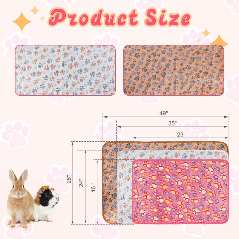 YUEPET Waterproof Guinea Pig Blankets Washable 3 Pack Small Animal Fleece Cage Liners Pet Soft Sleep Mat Pad Cover Warm Flannel Throw for Hamster Guinea Pig Rabbit Chinchilla Hedgehog Ferret 23"Ã—16" - Image 2