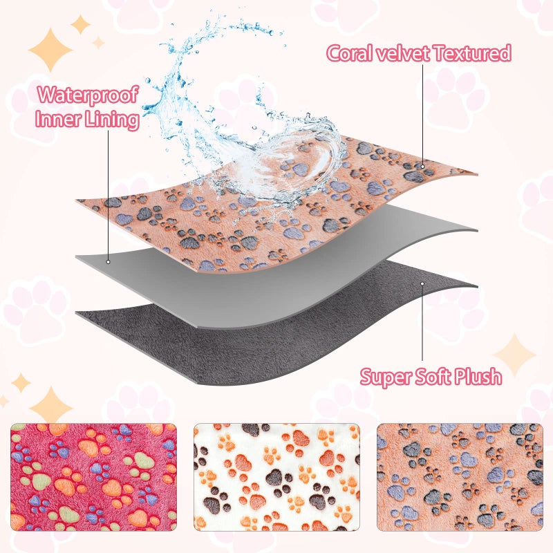 YUEPET Waterproof Guinea Pig Blankets Washable 3 Pack Small Animal Fleece Cage Liners Pet Soft Sleep Mat Pad Cover Warm Flannel Throw for Hamster Guinea Pig Rabbit Chinchilla Hedgehog Ferret 23"Ã—16" - Image 4