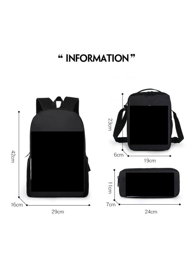 Godzilla Children's leisure load reducing large capacity printed backpack for elementary school students, 3-piece set - Image 2