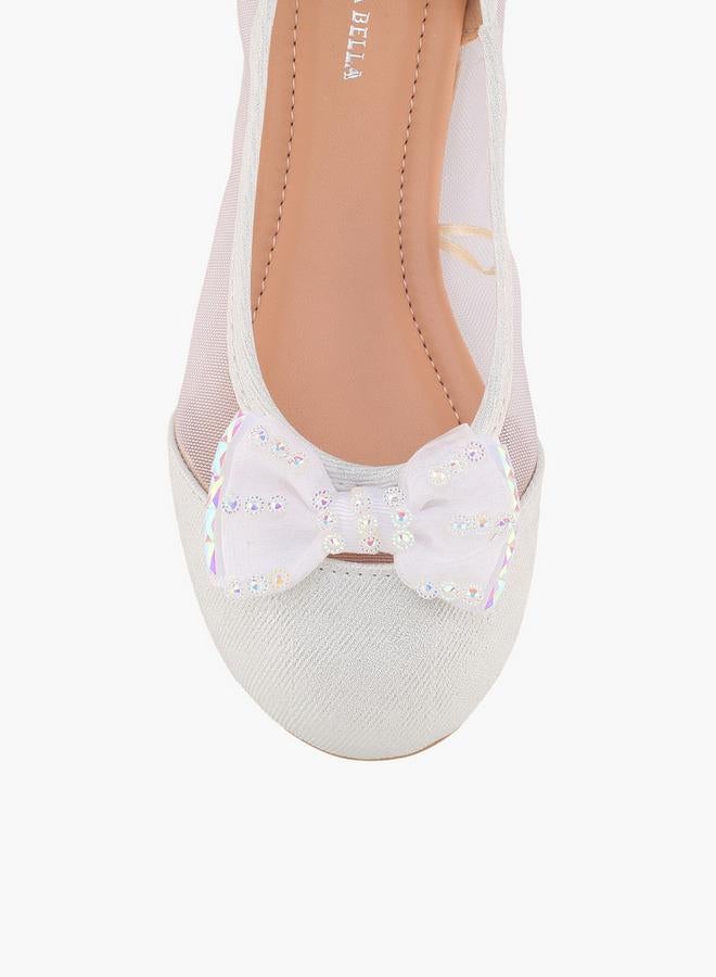Flora Bella By Shoexpress Flora Bella Girls Bow Embellished Ballerina Shoes - Image 4