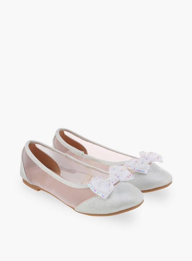 Flora Bella By Shoexpress Flora Bella Girls Bow Embellished Ballerina Shoes - Image 1