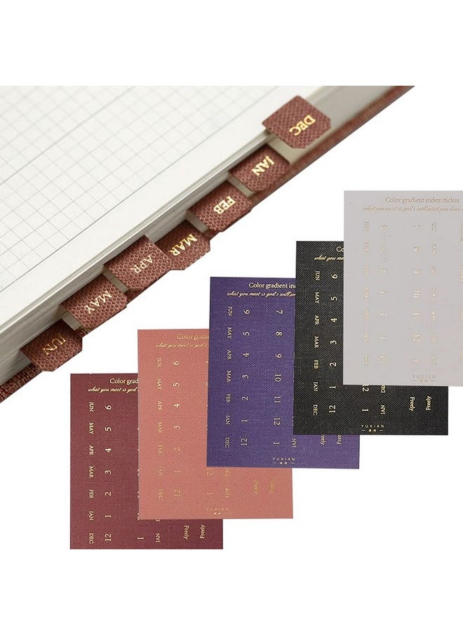 Etncy Life 10 Sheets Monthly Adhesive Index Tabs Colorful Monthly Separator Tabs For Office Study Planners Organizations (Knight)  - Image 1