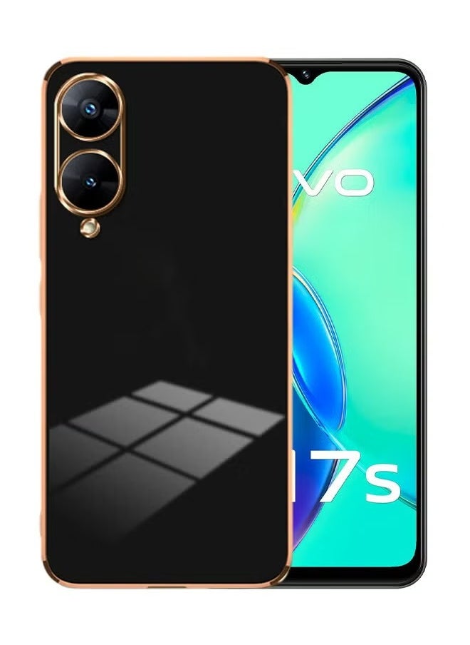 Generic - Vivo Y17s 4G Black Mobile Phone Case Cover, Luxury Plating Soft Back Cover, Raised Full Camera Protection - Image 1