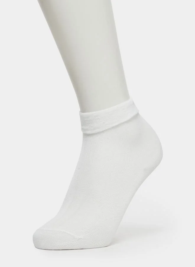 Styli Pack of 5 - Girls White Cotton Ankle Socks