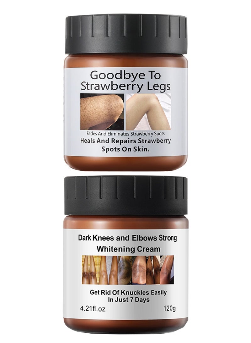 MOOYAM Whitening Cream and Strawberry Legs Treatment Set for Knees Elbows Underarms and Dry Areas Dark Spot Corrector - Image 1