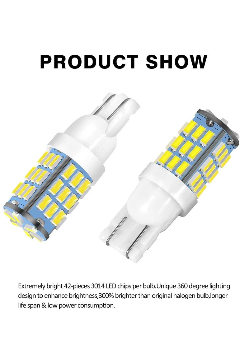 KASTWAVE - LED Bulbs White, T10 921 194 168 175 Super Bright 3014 42-SMD LED Replacement 12 Volt Side Indicator Light, Backup Reverse Lights - Image 1