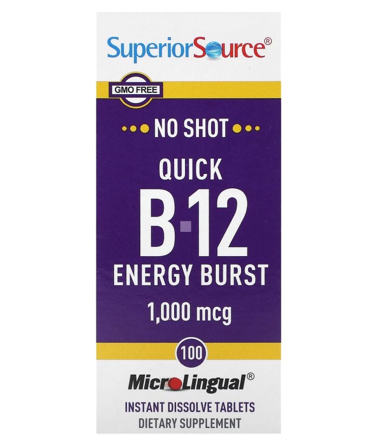 Superior Source Quick B-12 Energy Burst 1000 mcg 100 MicroLingual Instant Dissolve Tablets