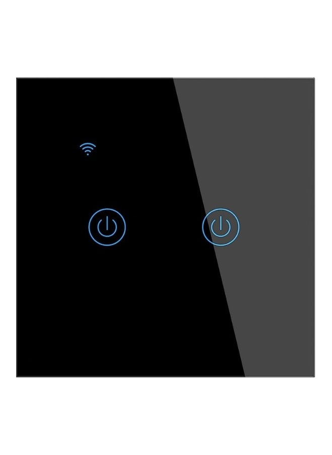 AMYTIS GARDEN - Wi-Fi Zigbee Smart Wireless Touch Switches , No Neutral Wire Required, Compatible with Alexa and Google Home, APP Remote Control Touch Switch, Voice Control, No Hub Required (Black 2 Gang) - Image 1
