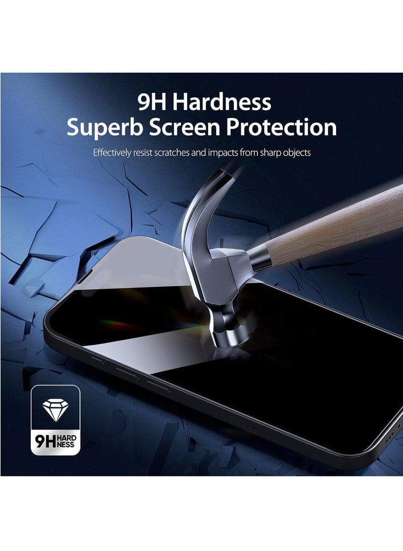 DUSALA Privacy Glass for iPhone 15 Screen Protector Anti-Spy Tempered Glass Film 9H Hardness Scratch Resistant Bubble Free Anti Spy Tempered Glass - Image 4