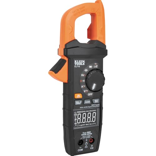 Klein Tools CL710 Digital Clamp Meter Auto Ranging TRMS ACDC VoltCurrent LoZ Continuity Frequency Capacitance NCVT More 1000V - Image 1