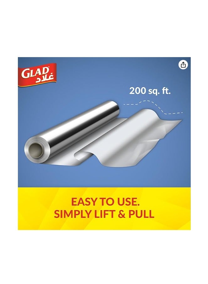 غلاد ورق ألومنيوم Glad مقاس 30 سم × 61.9 متر 200 قدم مربع قطعة واحدة - Image 2