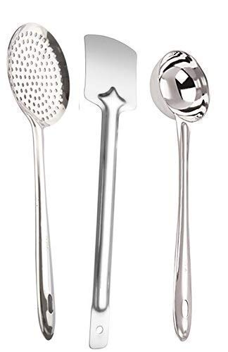 VOMI Serving Spoons for Cooking jhar palta chamcha Combo Pack Kitchen Cooking Serving Spoons Set of 3 Combo Pack Cooking Serving Deep Ladle SoupMilk LadleKarchi Pack of 3 Combo Ladle Set - Image 2