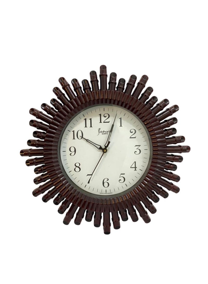 Siddharth Quartz Clock Round Wall Clock for Home, Living Room and Office Flute Design - Image 1