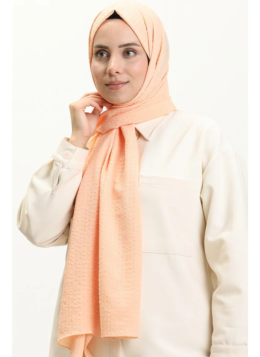 Sefa Merve Karaca Plaid Shawl 81002-06 Salmon