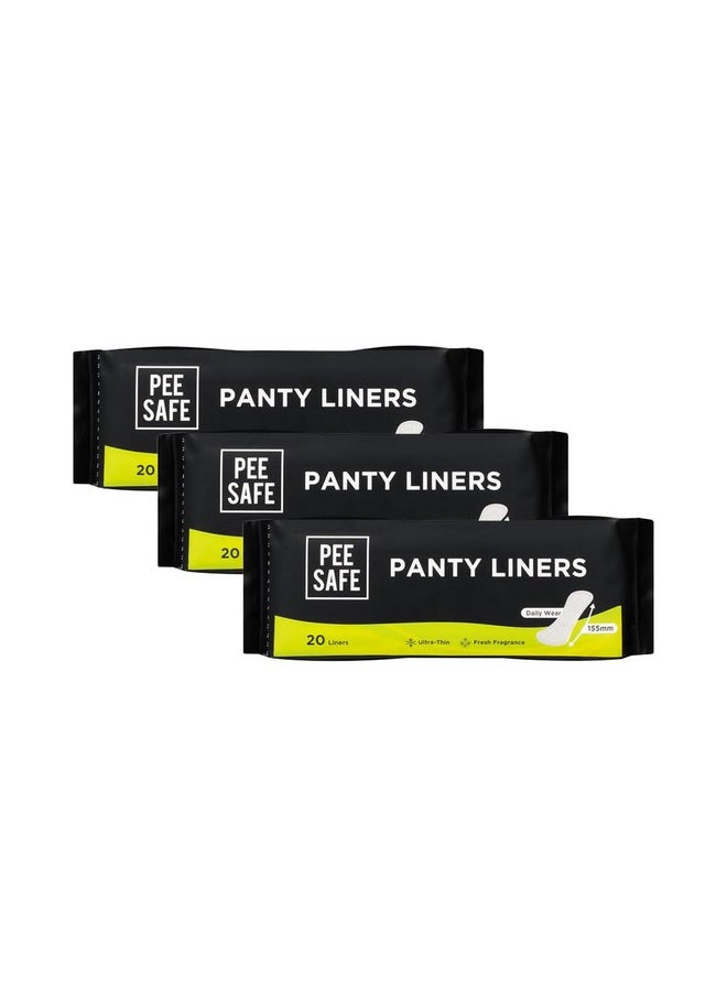 PEESAFE Panty Liners For Women Daily Use - 60 Liners | 155Mm Optimum Coverage (Small Size) | Cottony-Soft Surface| Keeps You Dry & Fresh All Day Long  - Image 1