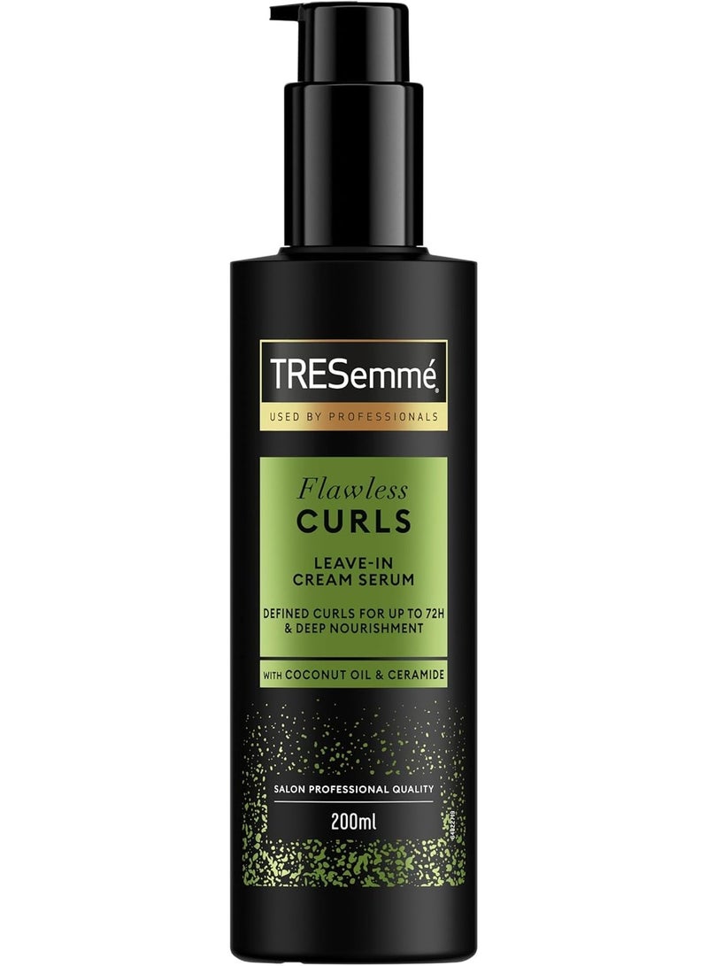TRESemmé Flawless Curls Leave-In Cream Hair Serum hair treatment with Coconut Oil & Ceramide for deep nourishment & up to 72-hour curl definition 200 ml - Image 1