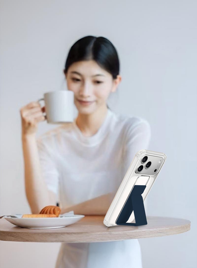 CATANES 3 Packs Finger Grip Clear Case Cover for iPhone 17 Pro- Kickstand Car Magnetic Holder Multi-function Protective Two-in-one Case with Two Privacy Screen Protectors - Dark Blue - Image 5