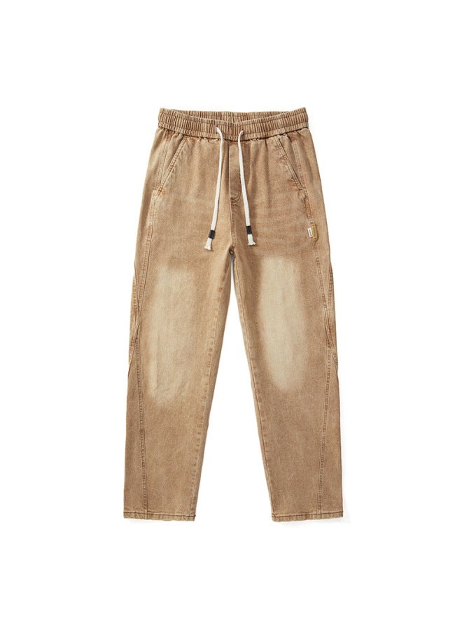 Men's Clothing American High Street Vintage Deconstructed Jeans For Men, Loose Straight-leg Versatile Long Pants