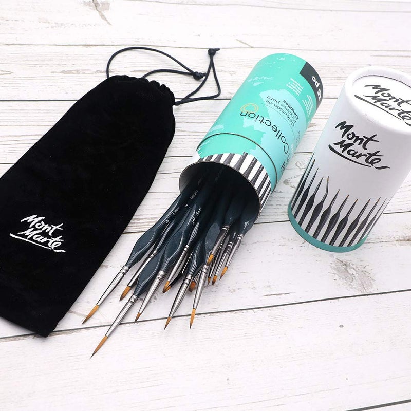 BAOER Baoer Signature Detail Brush Collection, 15 Piece, Taklon Bristles, Suitable for Acrylic, Oil, Watercolor and Gouache Paints, Includes Storage Bag  - Image 3