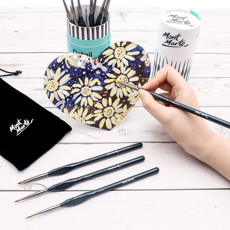 BAOER Baoer Signature Detail Brush Collection, 15 Piece, Taklon Bristles, Suitable for Acrylic, Oil, Watercolor and Gouache Paints, Includes Storage Bag  - Image 4