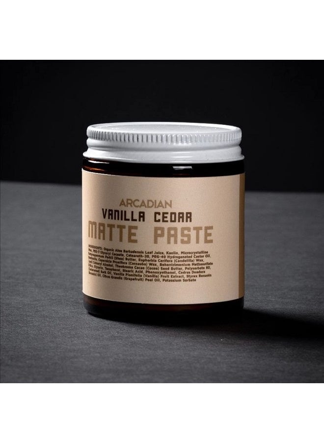 Arcadian Grooming Vanilla Cedar Mens Hair Matte Paste Vegan 4 oz  - Image 3