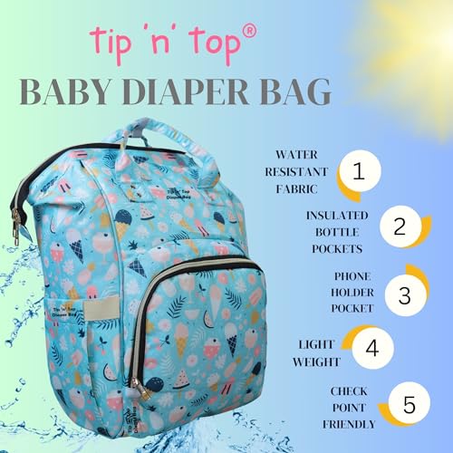 Tip 'n' Top Baby Diaper Bag - Stylish and Practical splash proof Travelling bag for Mothers with over 14+ pockets Maternity Backpack - Image 4