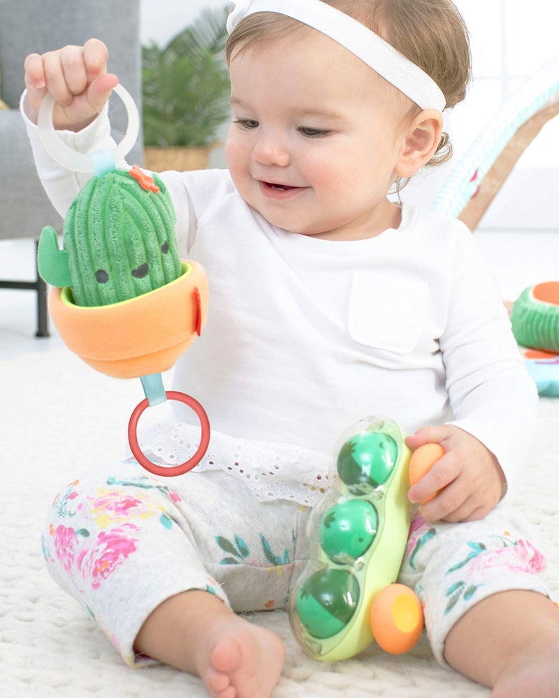 Skip Hop Baby Stroller Toy, Farmstand Grow & Play Jitter, Cactus - Image 4