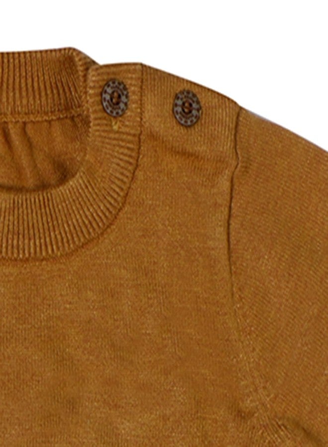 Pokory Knitted Baby Sweater Full Sleeve Round Neck with Cute Design Warm Wool for Kids Boys & Girls Beige Size 80 - Image 4