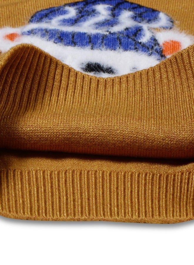 Pokory Knitted Baby Sweater Full Sleeve Round Neck with Cute Design Warm Wool for Kids Boys & Girls Beige Size 80 - Image 5