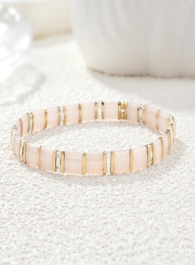 KELITCH Womens Shell Beaded Bracelet Handmade Stack Friendship Stretch Bracelets Candy Colors Bracelets - Image 3