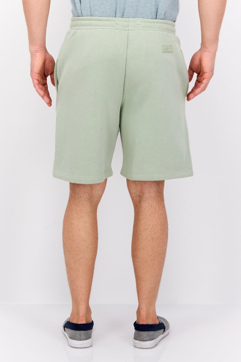 Blank Essentials Men Brand Logo Basic Shorts, Sage Green - Image 3