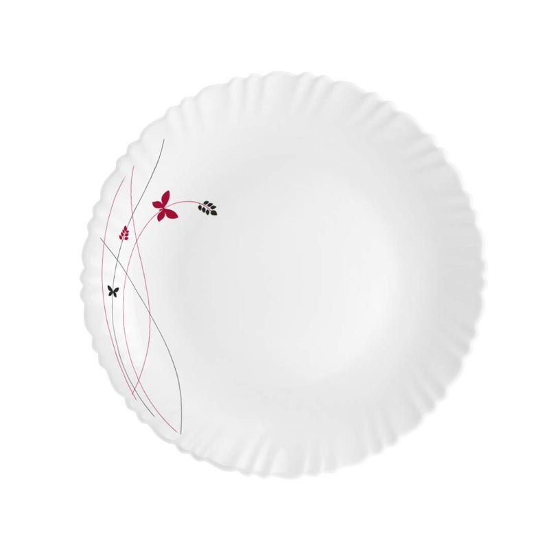 Cello Cello Opalware Dazzle Series Lush Fiesta Dinner Set, 19 Pcs | Service for Family of 6 | Light-Weight, Daily Use Crockery Set for Dining | White Plate and Bowl Set  - Image 2