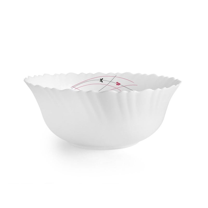 Cello Cello Opalware Dazzle Series Lush Fiesta Dinner Set, 19 Pcs | Service for Family of 6 | Light-Weight, Daily Use Crockery Set for Dining | White Plate and Bowl Set  - Image 5