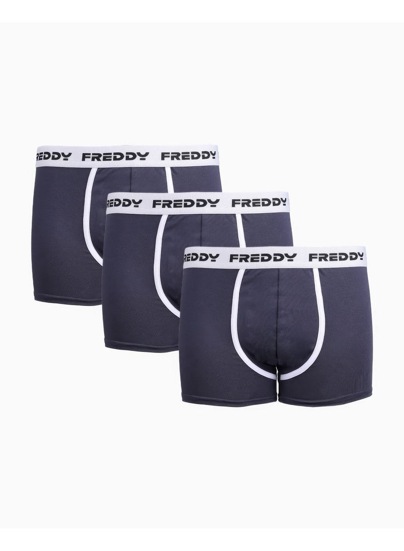 FREDDY Men’s Underwear Boxers (3-Pack) – Comfortable, Breathable Boxer Shorts for Men (Navy Blue) - Image 1