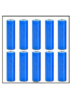 ION 10 pcs 18650 rechargeable battery, 3.7V, 2200 mAh, USB charging, button head, for headlights, fans, solar lights, flashlights, home appliances, travel  - Image 1