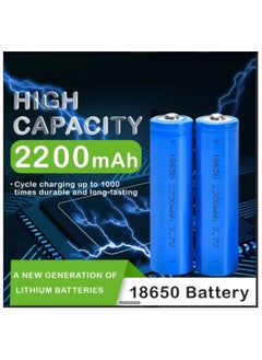 ION 10 pcs 18650 rechargeable battery, 3.7V, 2200 mAh, USB charging, button head, for headlights, fans, solar lights, flashlights, home appliances, travel  - Image 3