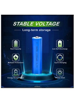 ION 10 pcs 18650 rechargeable battery, 3.7V, 2200 mAh, USB charging, button head, for headlights, fans, solar lights, flashlights, home appliances, travel  - Image 4