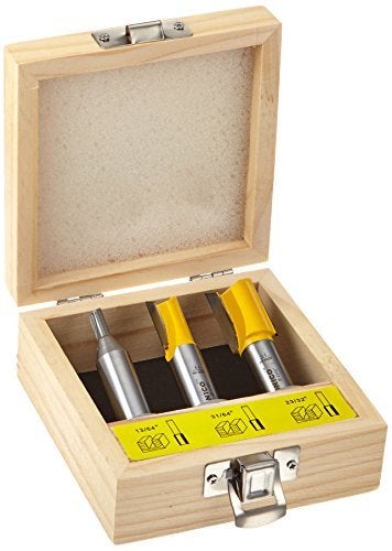 YONICO Router Bits Set Dado Straight Bit Undersize Plywood 3 Bit 12Inch Shank 14323