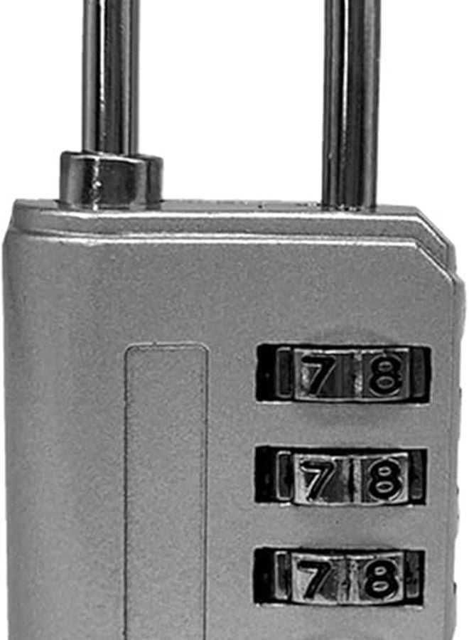 Yosoo Bright Combination Padlock High Security Zinc Alloy Durable Travel Lock Silver White - Image 2