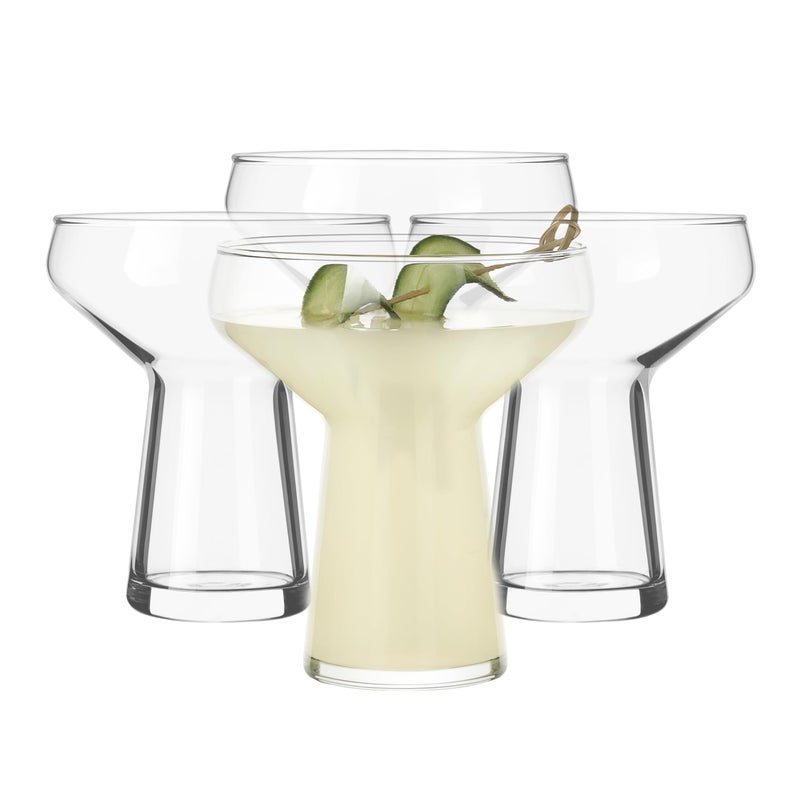 Libbey Stemless Margarita Glasses Set of 4 Classic Lightweight Mixed Cocktail Glasses Set Large Margarita Glasses Set for Cinco de Mayo Parties