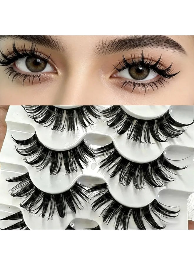Professional Spiky Wispy Eyelashes Set - Dramatic & Voluminous Look - 3D Handmade False Lashes for Events & Makeup Artists - Image 1