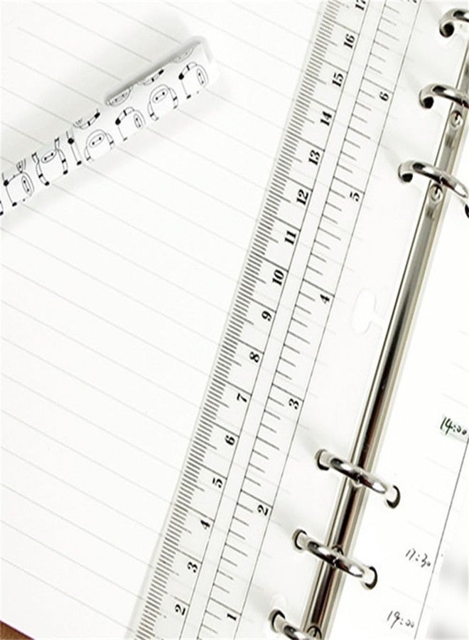 EYAKEG 2Pcs Black/Clear Plastic Page Marker Pouch Measuring Today Ruler for A5 Size 6-Hole Binder Notebook (A5, Black + Clear) - Image 5