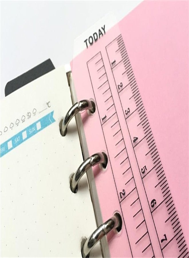 EYAKEG 2Pcs Black/Clear Plastic Page Marker Pouch Measuring Today Ruler for A5 Size 6-Hole Binder Notebook (A5, Black + Clear) - Image 3