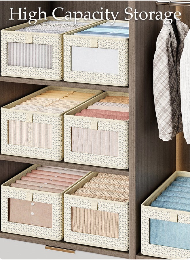 DUNISO - 3 Pieces Foldable Closet Storage Organizer Washable Closet Storage Box with Carrying Handles Cube Storage Bin for Clothes Wardrobe Home Bedroom Office - Image 1