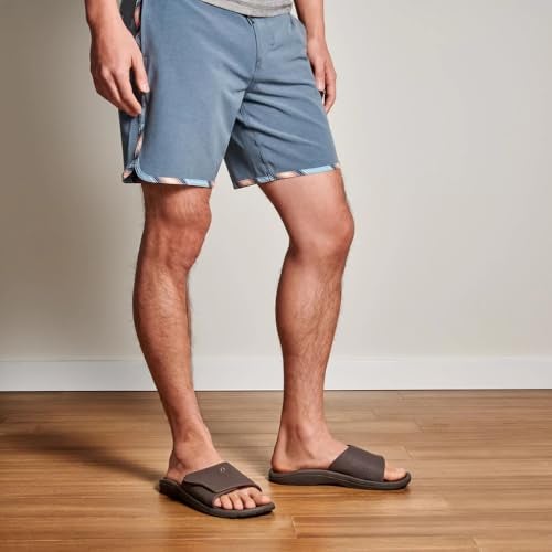 OLUKAI Nalu Slide Men's Versatile Slide Sandals, Water-Friendly & Adjustable Straps, Lightweight & Durable, All-Day Comfort & Support, Dk Java/Dk Java, 12 - Image 4