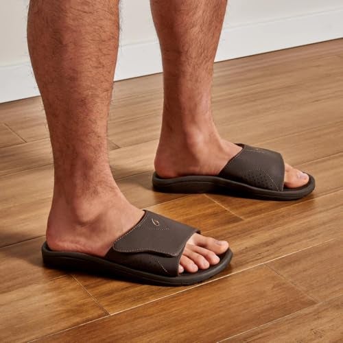 OLUKAI Nalu Slide Men's Versatile Slide Sandals, Water-Friendly & Adjustable Straps, Lightweight & Durable, All-Day Comfort & Support, Dk Java/Dk Java, 12 - Image 5