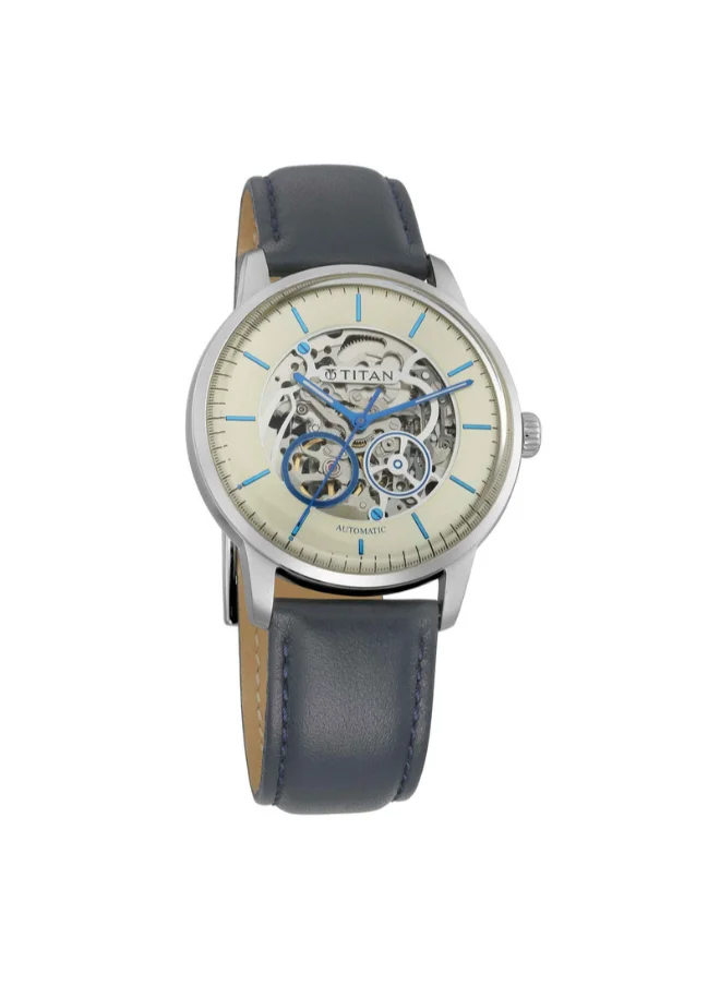 تيتان Men Digital Round Shape Leather Wrist Watch - 90110SL02 - 56 Mm