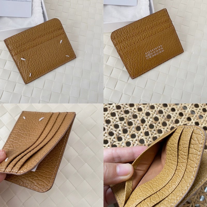 Top-Grain Leather Brown Wallet Unisex 22SS Brown card bag