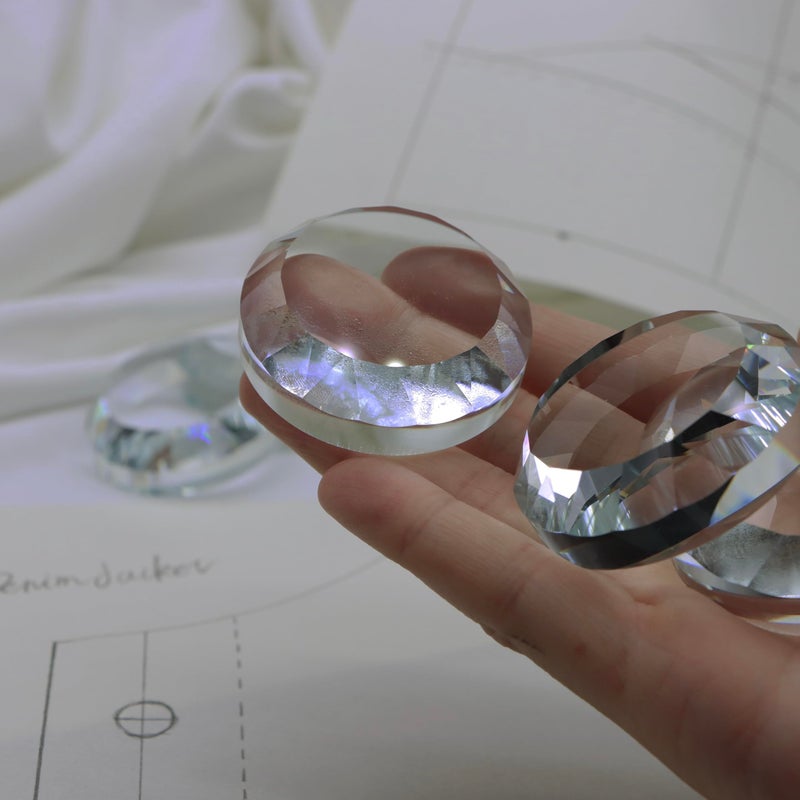OKQX 6-Pack Crystal Glass Pattern Weights for Sewing - Fabric Weights for Precision Dressmaking, Pattern Cutting & Crafting, Shatter-Resistant Sewing Accessories,2â€œ Diameter, 0.58" Thickness - Image 3
